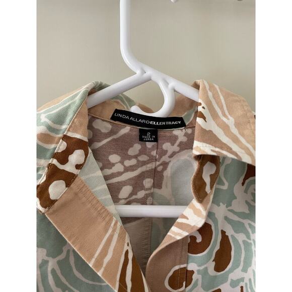 Linda Allard Ellen Tracy Button Down Long Sleeve Printed Top - Picture 2 of 5